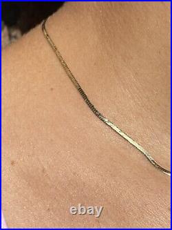 Solid 9ct Yellow Gold 2mm Flat Snake Chain Necklace Ladies Necklet