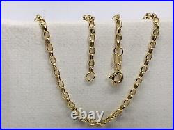 Solid 9ct Yellow Gold 2mm Mens&Ladies Belcher Chain Necklace Necklet All Length