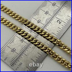 Solid 9ct Yellow Gold 4.5mm Miami Cuban Link Curb Chain 20 Inch Necklace 11GR