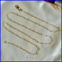 Solid 9ct Yellow Gold Diamond Cut Paperclip Chain Necklace, 1.7mm, 18 20 Inches