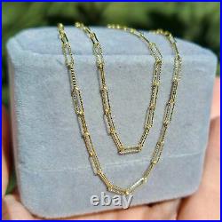 Solid 9ct Yellow Gold Diamond Cut Paperclip Chain Necklace, 1.7mm, 18 20 Inches