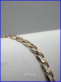 Solid 9ct Yellow Gold Flat Curb Chain 22 Inch 4.2mm Wide Full Hallmark