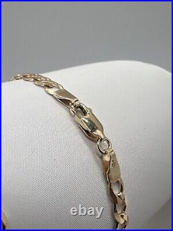 Solid 9ct Yellow Gold Flat Curb Chain 22 Inch 4.2mm Wide Full Hallmark