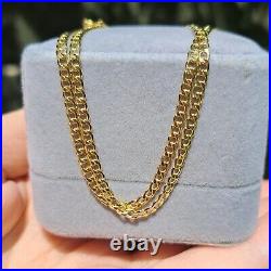 Solid 9ct Yellow Gold Flat Curb Chain Necklace, 2.6mm, 16 18 20 inches