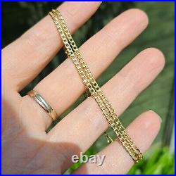 Solid 9ct Yellow Gold Flat Curb Chain Necklace, 2.6mm, 16 18 20 inches