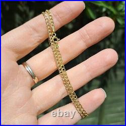 Solid 9ct Yellow Gold Flat Curb Chain Necklace, 2.6mm, 16 18 20 inches