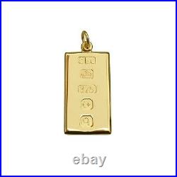Solid 9ct Yellow Gold Small Ingot Pendant With Chain & Engraving Options