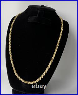 Solid 9ct Yellow Gold on Silver Heavy 5.5 mm ROPE Chain 24inch