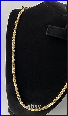 Solid 9ct Yellow Gold on Silver Heavy 5.5 mm ROPE Chain 24inch