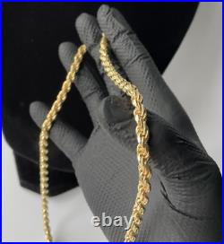 Solid 9ct Yellow Gold on Silver Heavy 5.5 mm ROPE Chain 24inch