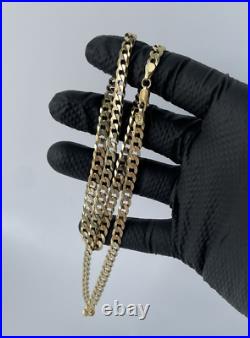 Solid 9ct Yellow Gold on Silver Heavy 5.6mm CURB Chain 24 INCH