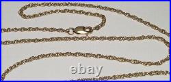 Solid 9ct yellow gold rope chain necklace
