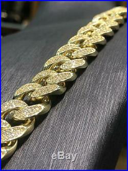 Solid Curb CUBAN Heavy 9ct Yellow Geniune Gold 13mm Wide Chain Men's 233gr 28