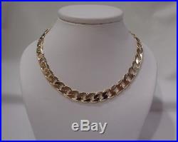 Solid Curb Link Chain Hallmarked 9ct Yellow Gold Length 22in (56cm) 62.8 g