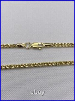 Solid Genuine 9ct Yellow Gold Men&Woman 4mm Square Spiga Chain Necklace 16