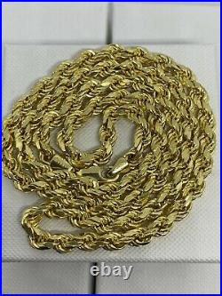 Solid Genuine 9ct Yellow Gold Mens 5mm Rope Chain Necklace 24 Brand New