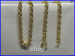 Solid Genuine 9k Yellow Gold 4mm Mens Rope Chain Necklace New All Length