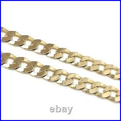 Solid Men's 9ct Gold Curb Chain Hallmarked Yellow 13.4g 5mm 20 Inches Long