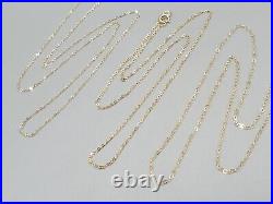 Sparkly 9ct Yellow Gold Trace Chain 9K 0.9mm 1mm 1.2mm Fine Necklace 14 to 22