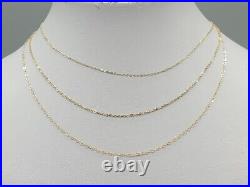 Sparkly 9ct Yellow Gold Trace Chain 9K 0.9mm 1mm 1.2mm Fine Necklace 14 to 22