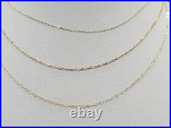 Sparkly 9ct Yellow Gold Trace Chain 9K 0.9mm 1mm 1.2mm Fine Necklace 14 to 22