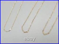 Sparkly 9ct Yellow Gold Trace Chain 9K 0.9mm 1mm 1.2mm Fine Necklace 14 to 22