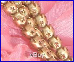 Star Linksvery Long Antique Victorian 9ct Gold Rg Muff Guard Chain 28gm
