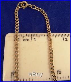 Strong Ladies Mens 9ct Gold 18 MICROCURB Chain Necklace Dia Cut 2mm4.2gr 409n