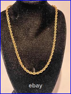 Stunning 9ct Ladies 18.5 Gold Rope Necklace Choker Chain Jewellery 375 9k 9kt