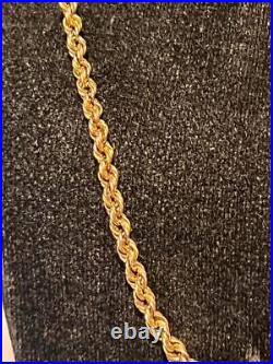 Stunning 9ct Ladies 18.5 Gold Rope Necklace Choker Chain Jewellery 375 9k 9kt