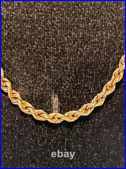 Stunning 9ct Ladies 18.5 Gold Rope Necklace Choker Chain Jewellery 375 9k 9kt