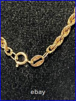 Stunning 9ct Ladies 18.5 Gold Rope Necklace Choker Chain Jewellery 375 9k 9kt