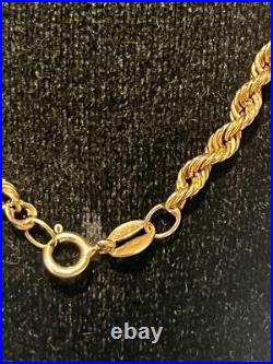 Stunning 9ct Ladies 18.5 Gold Rope Necklace Choker Chain Jewellery 375 9k 9kt