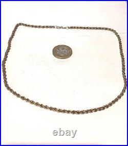 Stunning 9ct Ladies 18.5 Gold Rope Necklace Choker Chain Jewellery 375 9k 9kt