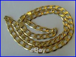 Stunning 9ct yellow gold solid Curb necklace chain. Full 9ct gold hallmark