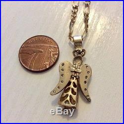 Stunning Ladies Solid 9CT Gold Moveable Angel Pendant on Solid 9CT Chain