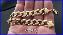 Stunning Mens High Quality Vintage Solid Heavy 9CT Gold Chunky Bracelet Nice