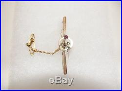 Suffragette Art Nouveau 9ct Gold Brooch C1900's, Safety Chain & Fitted Box