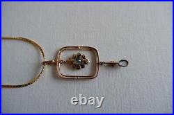 Suffragette Edwardian 9ct Gold Pendant Necklace, Gold Tone Chain C1905's
