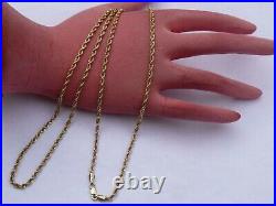 Super Hallmarked Solid 9ct Gold Rope Twist Link Chain Necklace 30 4 Grams