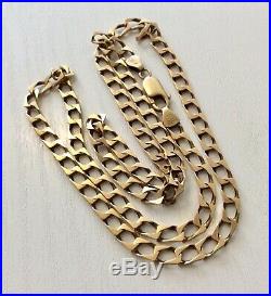 Super Quality Vintage Full Hallmarked Solid 9CT Gold Heavy Necklace Chain 22