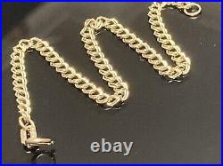 Super Shiny 9ct 375 Strong Double Linked Gold Bracelet, 8 boxed