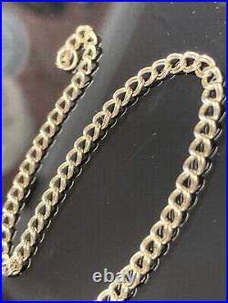 Super Shiny 9ct 375 Strong Double Linked Gold Bracelet, 8 boxed