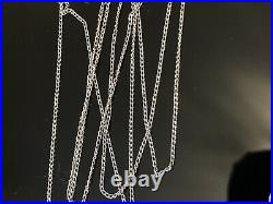 Super Sparkly Solid 9ct White Gold Real Diamond Cross Pendant 18 Chain Necklace