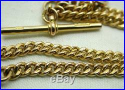 Superb 1930 Heavy 9ct Gold Double Albert Watch Chain Simply The Best Quality