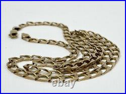 Superb 9ct GOLD Flat Oblong Curb CHAIN Necklace 57.5cm 8mm Links 12.58g