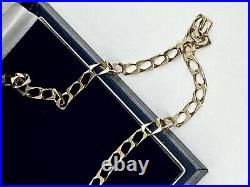 Superb 9ct GOLD Flat Oblong Curb CHAIN Necklace 57.5cm 8mm Links 12.58g