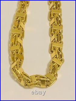 Superb 9ct Solid Yellow Gold 6mm Cage Link Fancy Gents Chain 38 Length 61.5g