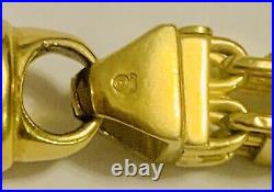 Superb 9ct Solid Yellow Gold 6mm Cage Link Fancy Gents Chain 38 Length 61.5g