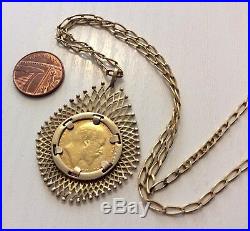 Superb Edwardian 1905 Full 22 Carat Sovereign Pendant on Lovely 9ct Gold Chain